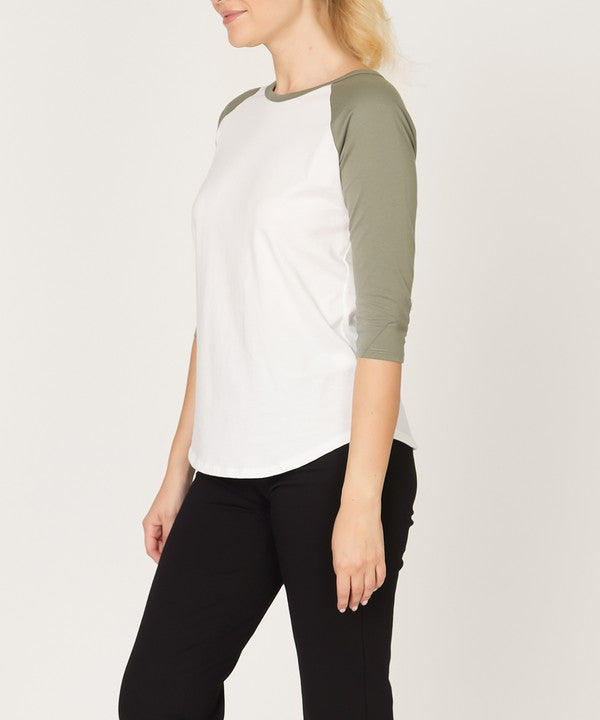 Fabina Cotton Jersey Raglan Top