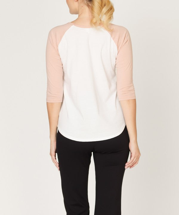 Fabina Cotton Jersey Raglan Top