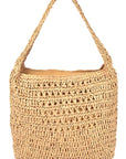 Faux Straw Oversize Hobo Shoulder Bag