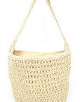 Faux Straw Oversize Hobo Shoulder Bag