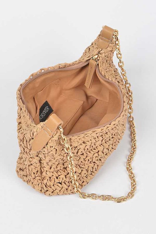 Faux Straw Fashion Shoulder Bag