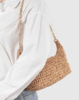 Faux Straw Fashion Shoulder Bag