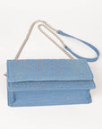 Studded Denim Crossbody Bag