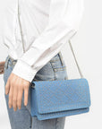 Studded Denim Crossbody Bag