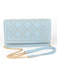 Studded Denim Crossbody Bag