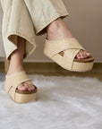 Nina Double Buckle Bands Comfortable Wedges