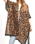 Leopard Animal Print Long Kimono Cardigan