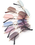 Rimless Unisex Mix Tint Sunglasses Set