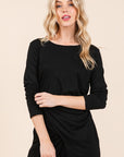 Waist Wrap Dress-with Pockets-SOLID