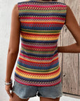 Women's Wavy Pattern Round Neck Sleeveless Top