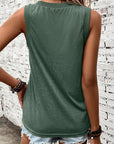 Women Black Ribbed V Neck Tank