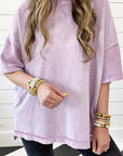 Women's Exposed Seam Drop Shoulder Oversized Tee