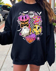 Retro Halloween Graphic Fleece Sweatshirts