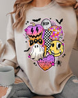 Retro Halloween Graphic Fleece Sweatshirts