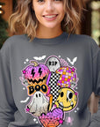 Retro Halloween Graphic Fleece Sweatshirts