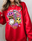 Retro Halloween Graphic Fleece Sweatshirts