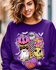 Retro Halloween Graphic Fleece Sweatshirts