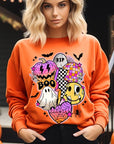 Retro Halloween Graphic Fleece Sweatshirts