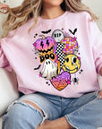 Retro Halloween Graphic Fleece Sweatshirts