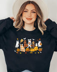 Black Cat Halloween Graphic Fleece Sweatshirts