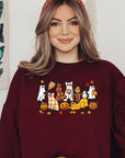 Black Cat Halloween Graphic Fleece Sweatshirts