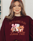 Girl Loves Fall Graphic Fleece Sweatshirts