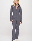 OTOS Active 2 Piece Set Matching Flare jumpsuit Active Jacket