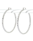 70MM Textured Shiny Hoop Earrings