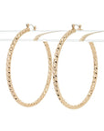 70MM Textured Shiny Hoop Earrings