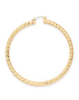 70MM Textured Shiny Hoop Earrings