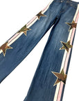 GJG Denim Star Wide Leg Jeans in Medium Wash