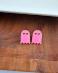 Ghost Studs - Pink Glitter