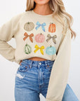 Fall Pumpkin Gourds Bows Autumn Graphic Sweatshirt