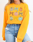 Fall Pumpkin Gourds Bows Autumn Graphic Sweatshirt