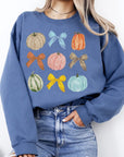 Fall Pumpkin Gourds Bows Autumn Graphic Sweatshirt