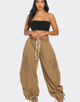 Athina Urban Chic Drawstring Denim Cargo Pants