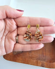 Leah Earrings - Seafoam & Rust