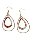 Savannah Earrings - Seafoam & Rust