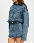 Emory Park Button Up Denim Mini Dress