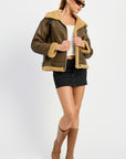 Emory Park Shearling Moto Jacket