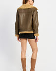 Emory Park Shearling Moto Jacket