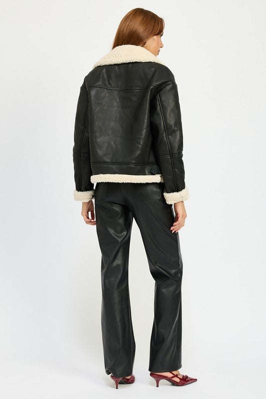 Emory Park Shearling Moto Jacket