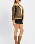 Emory Park Shearling Moto Jacket