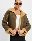 Emory Park Shearling Moto Jacket