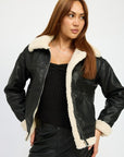 Emory Park Shearling Moto Jacket