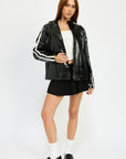 Emory Park Oversized Moto PU Jacket