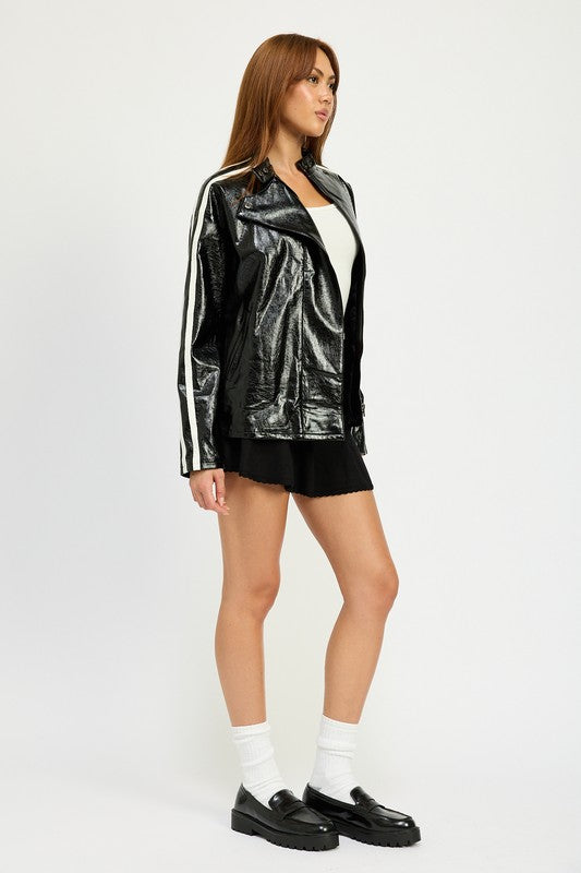 Emory Park Oversized Moto PU Jacket