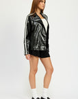 Emory Park Oversized Moto PU Jacket