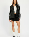 Emory Park Oversized Moto PU Jacket