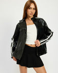 Emory Park Oversized Moto PU Jacket